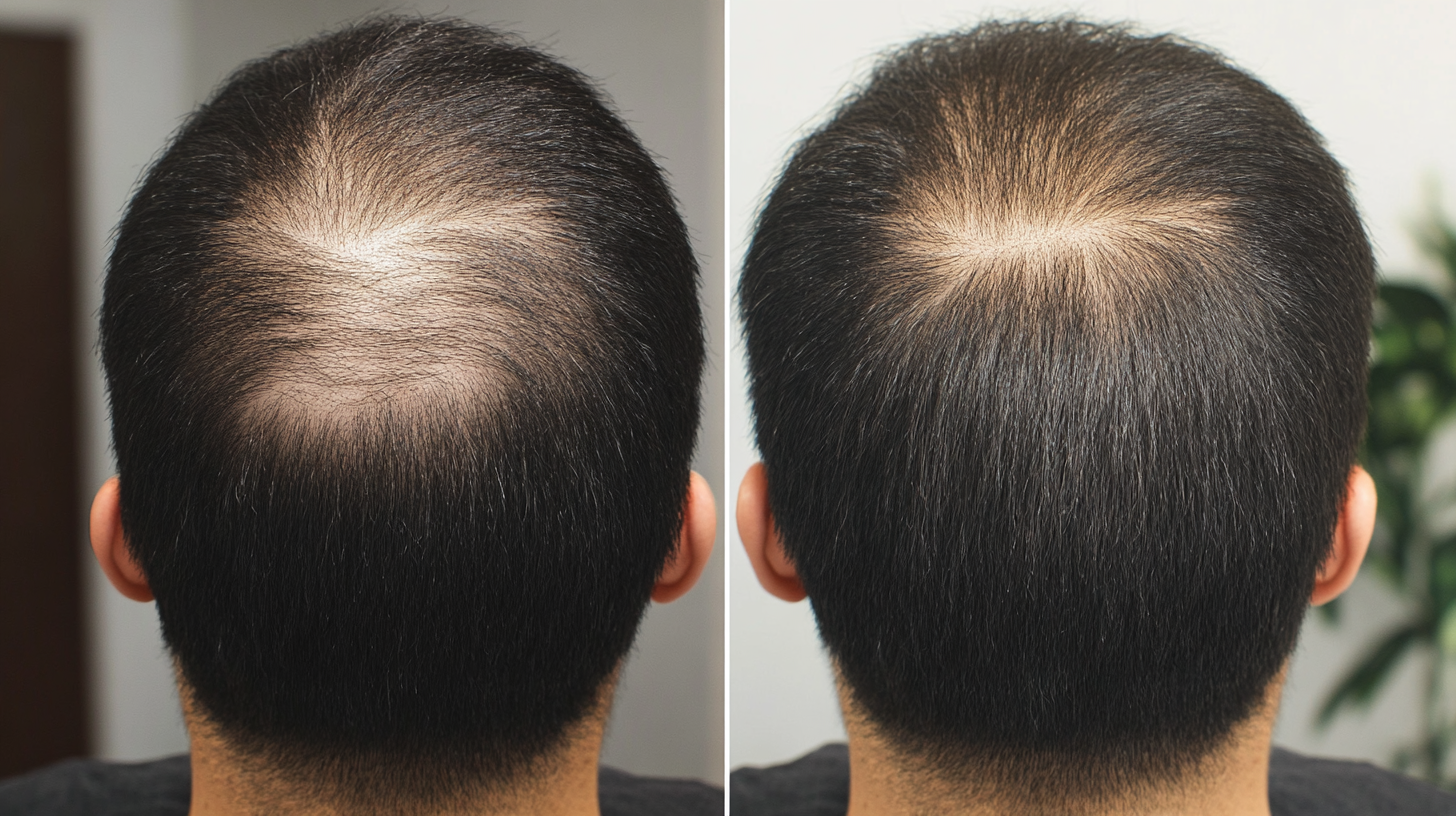 Before and after hair transplant result (demo image)