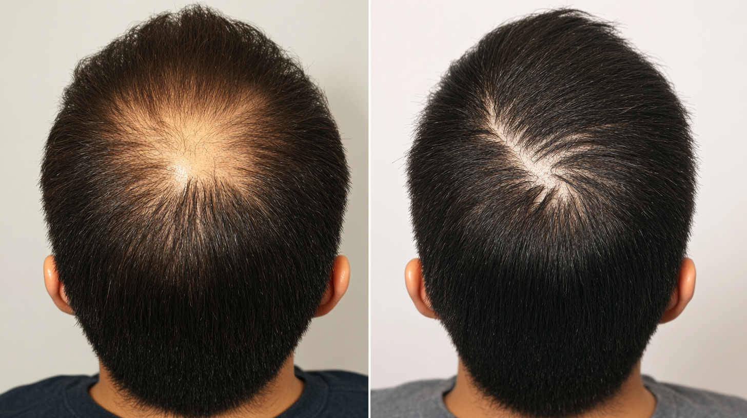 Before and after hair transplant result (demo image)
