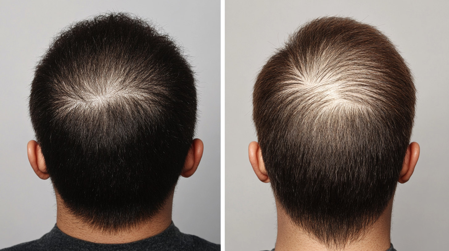 Before and after hair transplant result (demo image)